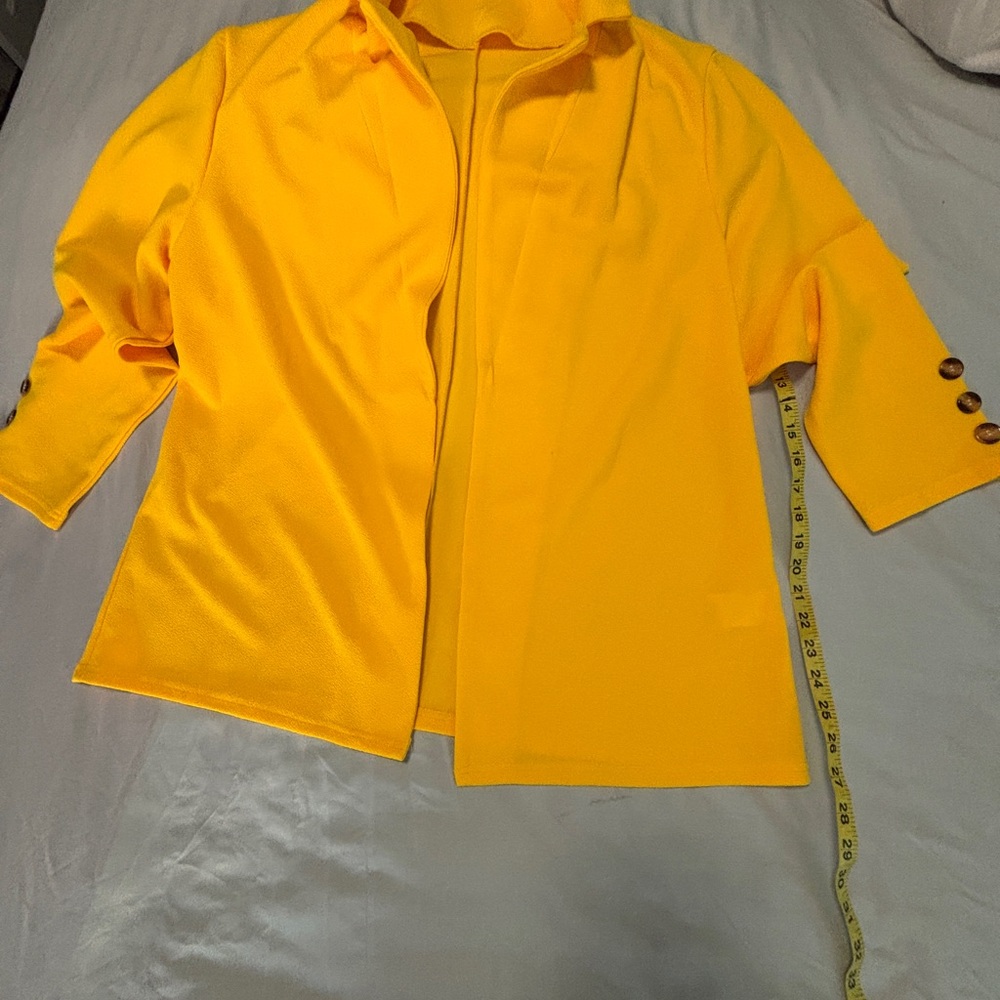 Bright Yellow Women's Open-Front Blazer Jacket